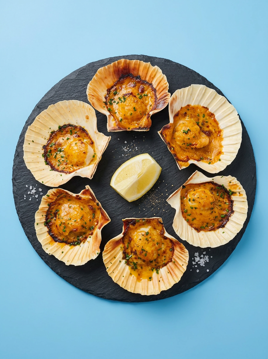 Baked scallops