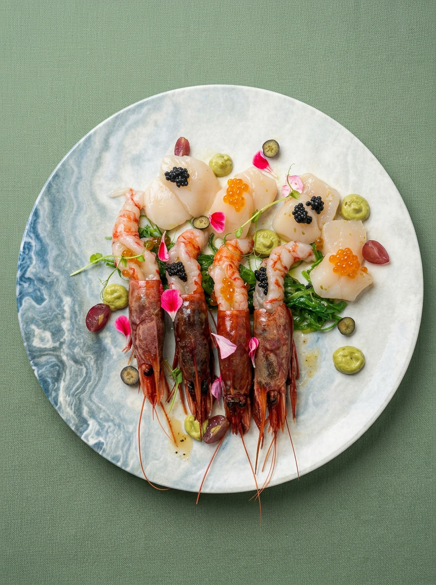 Seafood platter selection