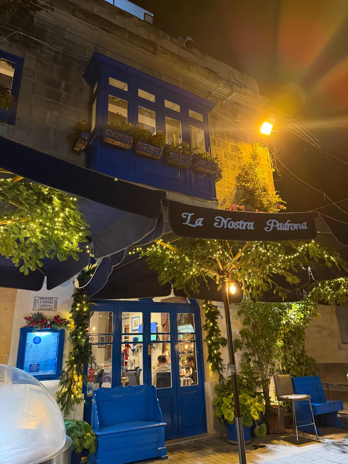 La Nostra Padrona at night